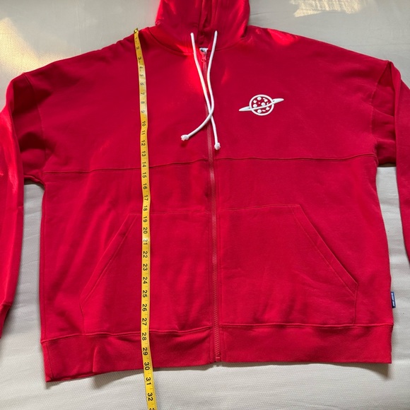 Disney Toy Story NWT Pizza Planet Red/white Spirit Jersey Zipper Hoodie Size XXL - Picture 7 of 9
